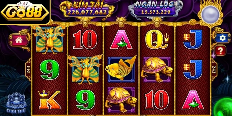 Kho Tàng Ngũ Long GO88 - Chinh Phục Sức Mạnh Thần Long 3 Giao diện và symbols trong game